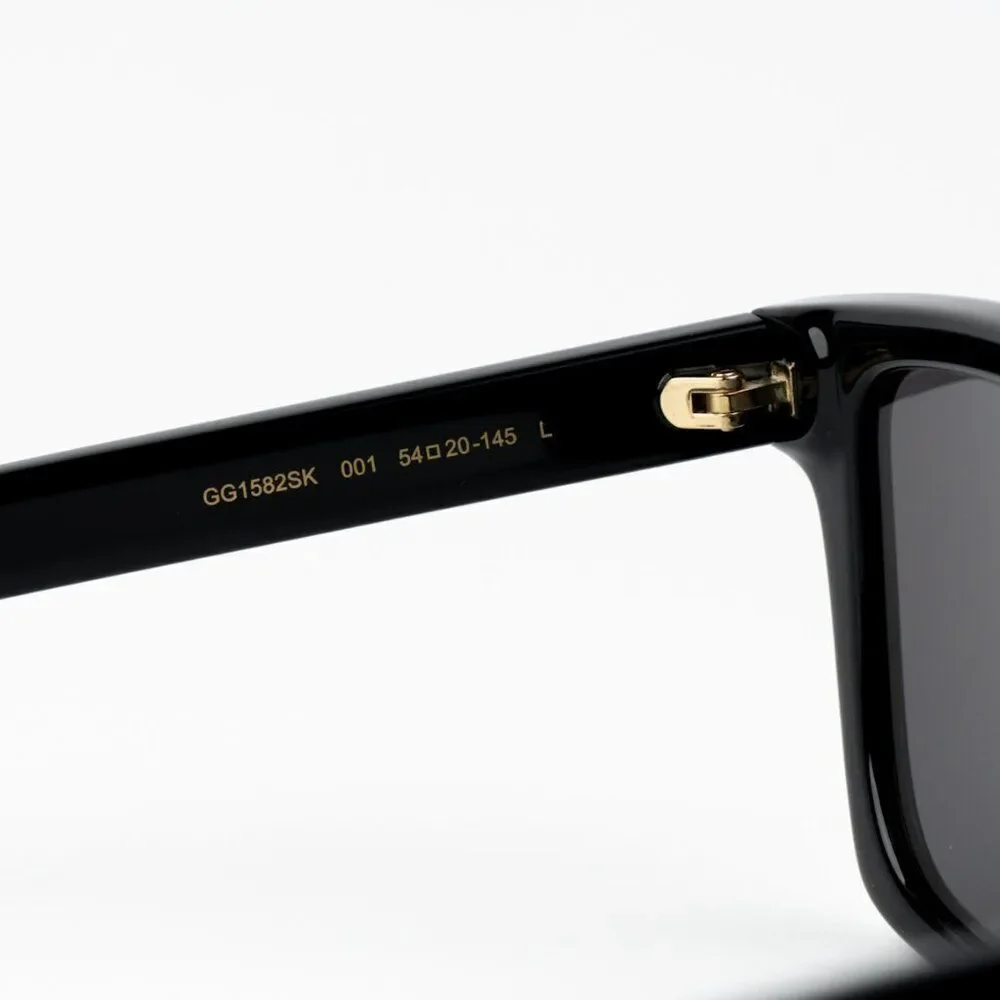 NEW Gucci GG1582SK 001 Black Grey Men Square Sunglasses GG 1582SK